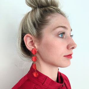 Cascading Red Earrings
