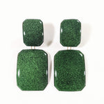 Large Emerald Green and Gold Earrings