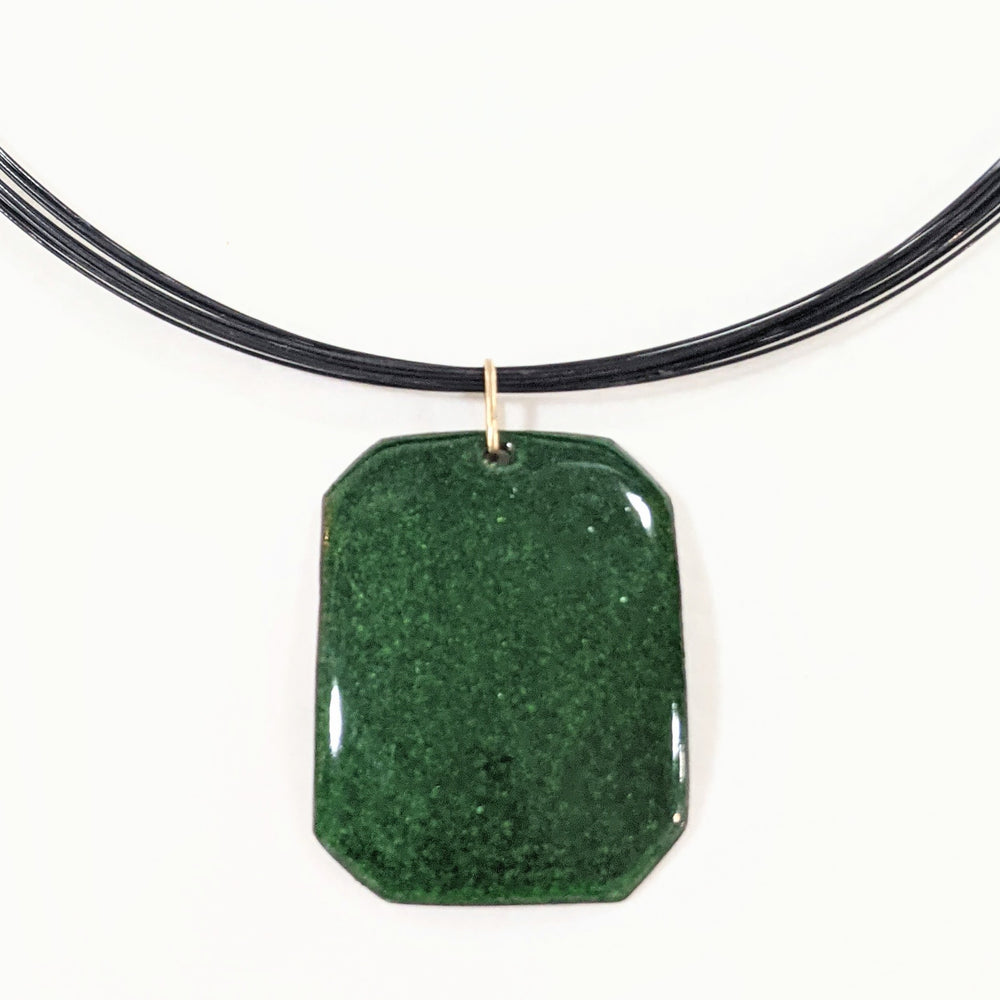 Emerald Green and Gold Pendant
