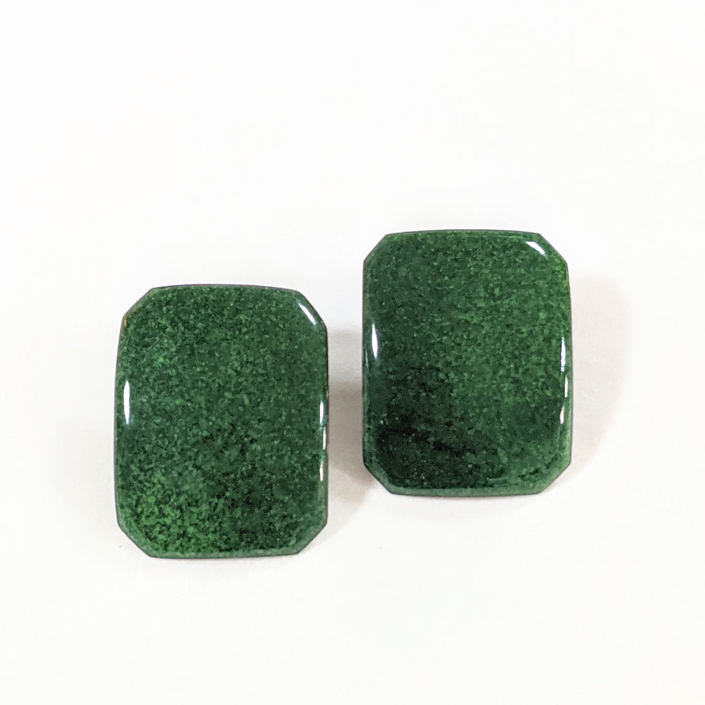 Emerald Green Small Gem Cut Earrings