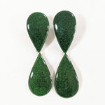 Long Emerald Green Tear Drop Earrings