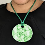 Green and White speckled Necklace