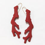 Large Red Coral Earrings