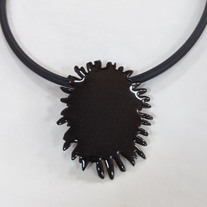 Shiny Black Splat Necklace