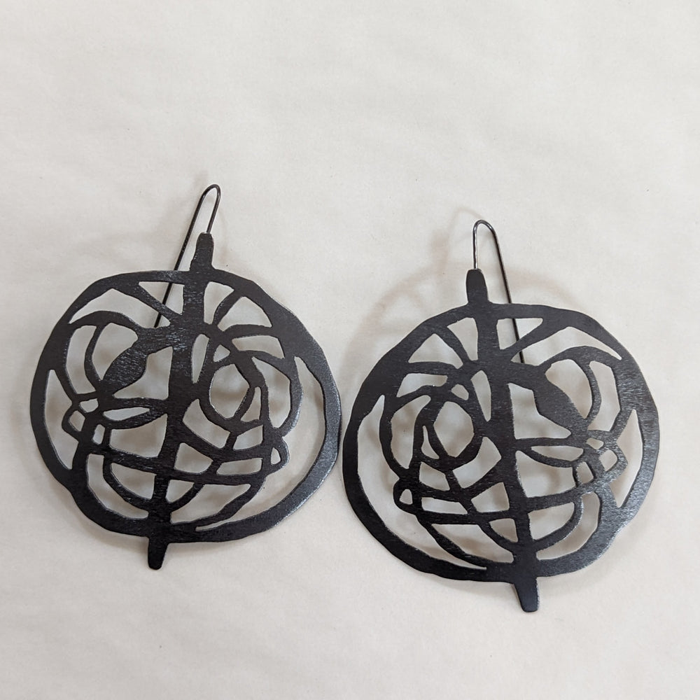 
                
                    Load image into Gallery viewer, Large Organic Silver Earrings
                
            