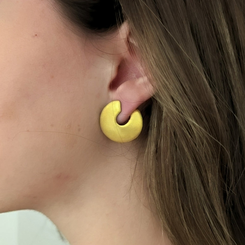 Small Organic Gold Hoops