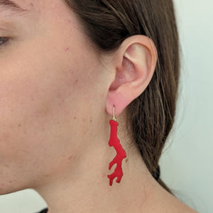 Medium Red Coral Earrings