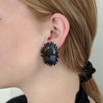 Black Shiny Splat Earrings