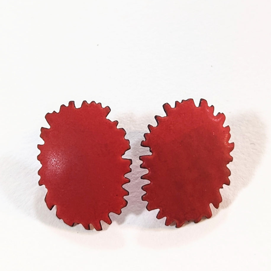 Small Red Splat Earrings