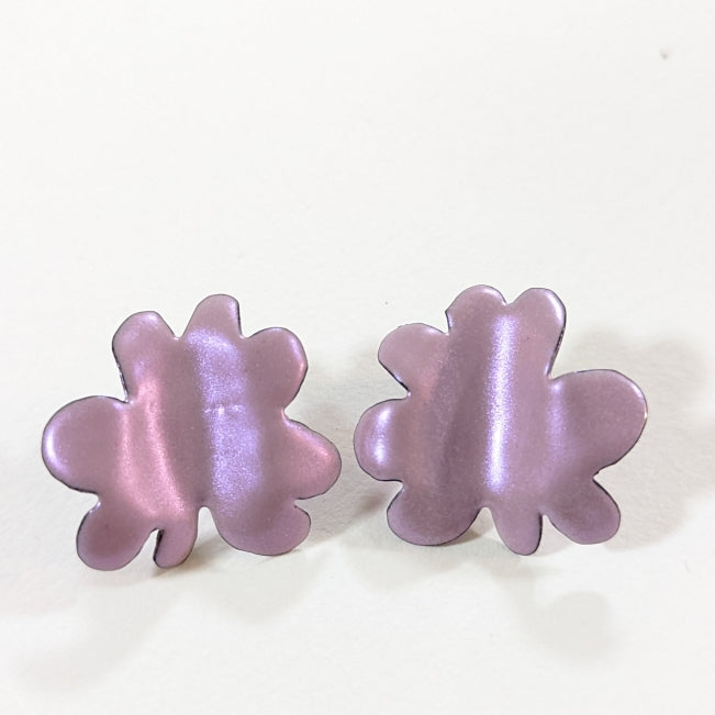 Disco Purple Pop Art Flower Earrings