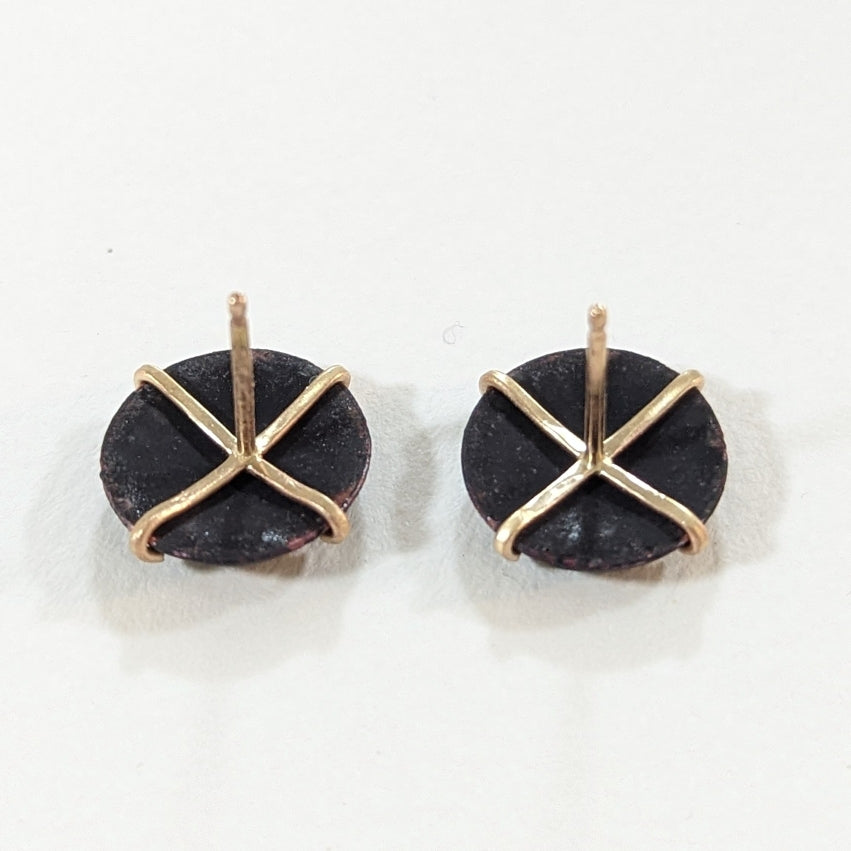 Black And Gold Cloisonne Post Earrings