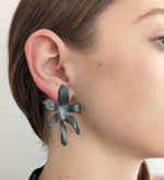 Graphite Orchid Earrings