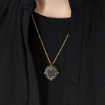 Black and Gold Cloisonné pendant