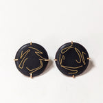 Black and gold Cloisonné Earrings